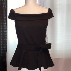 Black dress top with side bow